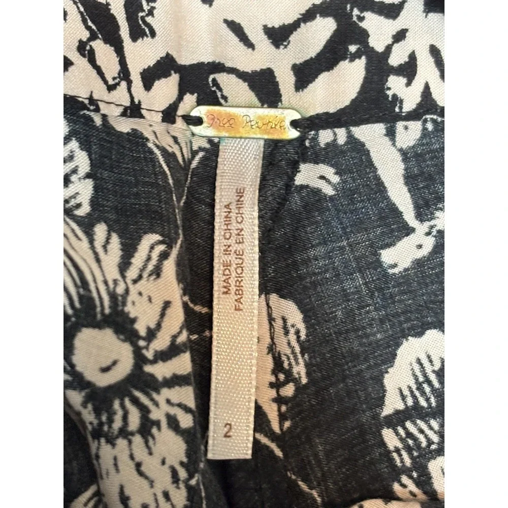 Free People Wide Flare Leg Flowy Floral Shorts 3.5